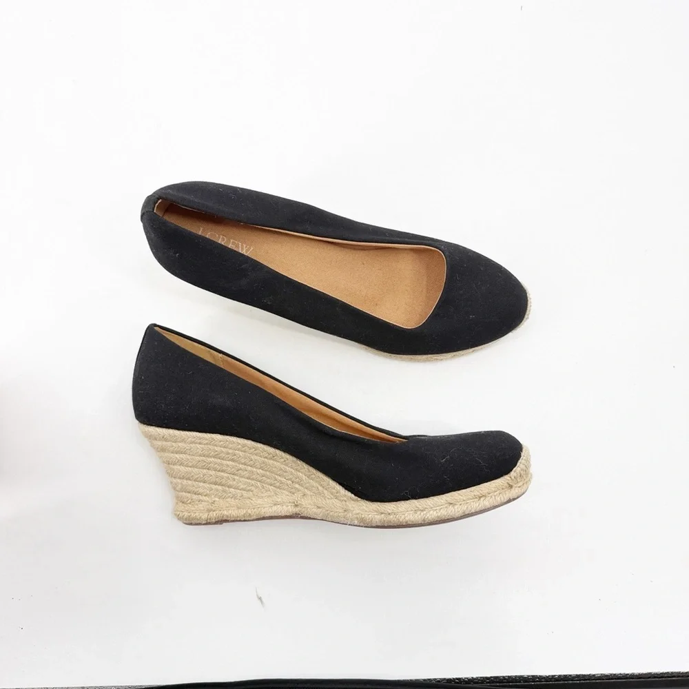 J. Crew Seville Women’s Espadrille Wedges Size 11 Black